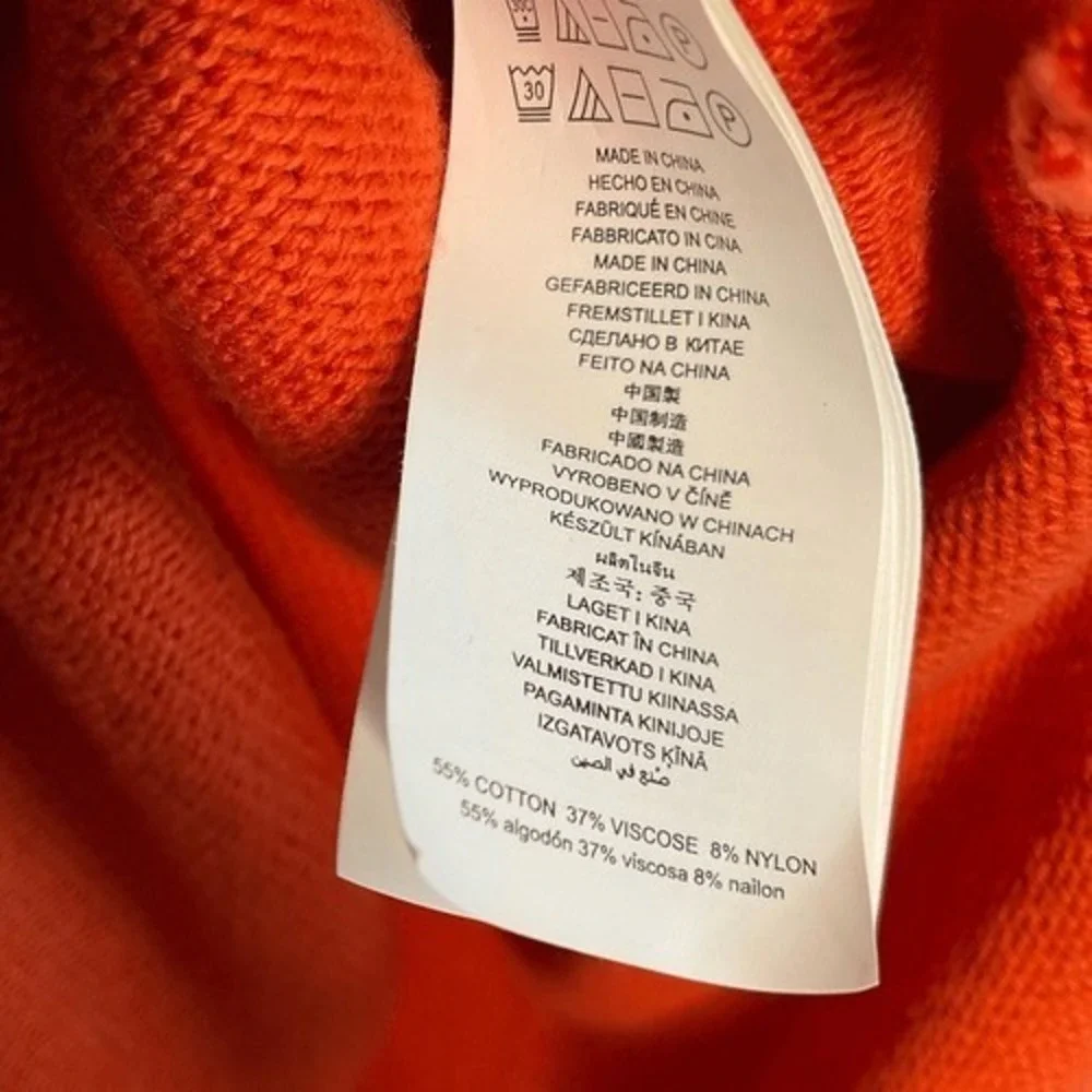 Michael Kors Orange Long Sleeve Zip Slits CrewNeck Sweater Tunic Women‎ L China